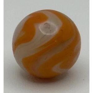 Alley Agate Orange and White Swirl Marble